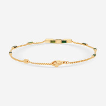Load image into Gallery viewer, GUCCI Link to Love 18kt Yellow Gold and Green Tourmaline Bracelet YBA702395002 MSRP $3,580.00