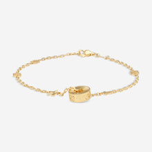 Load image into Gallery viewer, Gucci 18K Yellow Gold Round Charm Star Cut Out Bracelet Size S YBA729370001 MSRP $2,390