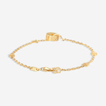 Load image into Gallery viewer, Gucci 18K Yellow Gold Round Charm Star Cut Out Bracelet Size S YBA729370001 MSRP $2,390