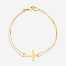 Load image into Gallery viewer, GUCCI Link to Love in 18kt Yellow Gold with Cross Charm Bracelet YBA759354 MSRP $1750