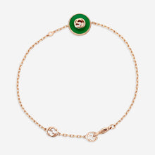 Load image into Gallery viewer, Gucci 18K Rose Gold Green Agate and Diamond Bracelet YBA786556002 MSRP $2,150