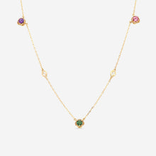 Load image into Gallery viewer, GUCCI Interlocking G Motif 18kt Yellow Gold with Amethyst, Tourmalines, Citrine and Beryl Necklace YBB662429001 MSRP $2,700