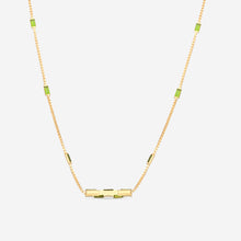Load image into Gallery viewer, GUCCI Link to Love 18kt Yellow Gold and Green Tourmaline Necklace YBB702394002 MSRP $4,790