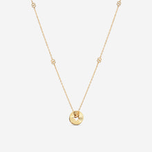 Load image into Gallery viewer, Gucci 18K Yellow Gold Round Pendant and Star Cut Out Necklace YBB729363001 MSRP $2,700