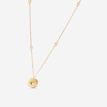 Load image into Gallery viewer, Gucci 18K Yellow Gold Round Pendant and Star Cut Out Necklace YBB729363001 MSRP $2,700