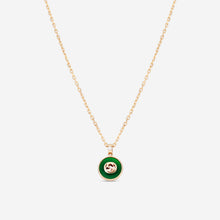 Load image into Gallery viewer, Gucci 18K Rose Gold Green Agate and Diamond Necklace YBB789340002 MSRP $2,700