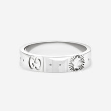 Load image into Gallery viewer, Gucci Icon 18K White Gold Band Ring YBC607339002 MSRP $1,280