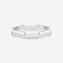 Load image into Gallery viewer, GUCCI Link to Love 18kt White Gold and Diamond Ring YBC662140001 MSRP $2,350