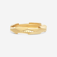 Load image into Gallery viewer, GUCCI Link to Love Studded 18kt Yellow Gold Ring YBC662177001 MSRP $1,650