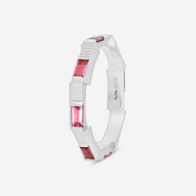 Load image into Gallery viewer, GUCCI Link to Love 18kt White Gold and Rubellite Ring YBC662256001 MSRP $2,670