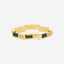 Load image into Gallery viewer, GUCCI Link to Love 18kt Yellow Gold and Green Tourmaline Ring YBC662256002 MSRP $2,910