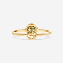 Load image into Gallery viewer, Gucci Ring with Interlocking G motif in 18kt Yellow Gold & Green Tourmaline YBC6624280010 MSRP $930