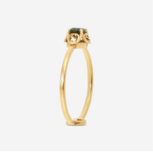 Load image into Gallery viewer, Gucci Ring with Interlocking G motif in 18kt Yellow Gold & Green Tourmaline YBC6624280010 MSRP $930
