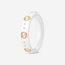 Load image into Gallery viewer, Gucci Icon 18K Yellow Gold and Zirconia Band Ring YBC679262002 MSRP $750