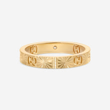 Load image into Gallery viewer, Gucci Icon Ring 18K Yellow Gold and Diamond Band Ring YBC727892002 MSRP $1,500