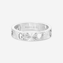 Load image into Gallery viewer, Gucci Icon 18K White Gold Band Ring YBC729458001 MSRP $1,600