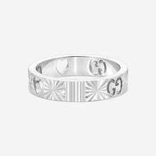 Load image into Gallery viewer, Gucci Icon 18K White Gold Band Ring YBC729458001 MSRP $1,600