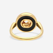Load image into Gallery viewer, GUCCI Yellow Gold, Onyx and Diamond 12mm Small Ring YBC786547001 MSRP $2480