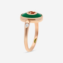 Load image into Gallery viewer, Gucci 18K Rose Gold, Green Agate, and Diamond Ring YBC786547002 MSRP $2480