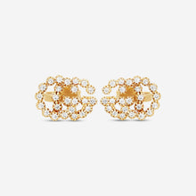 Load image into Gallery viewer, Gucci GG Running 18K Yellow Gold and Diamond Stud Earrings YBD481676001 MSRP $2,390