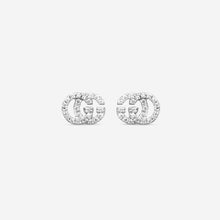 Load image into Gallery viewer, Gucci GG Running 18K White Gold and Diamond Stud Earrings MSRP $1,920 YBD481678001