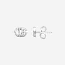 Load image into Gallery viewer, Gucci GG Running 18K White Gold and Diamond Stud Earrings MSRP $1,920 YBD481678001