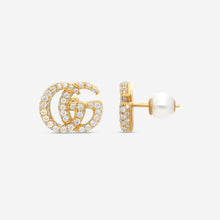 Load image into Gallery viewer, Gucci Flora Double G 18K Yellow Gold & Diamond Earrings YBD582033002 MSRP $7,920