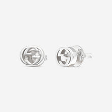 Load image into Gallery viewer, GUCCI Interlocking G Motif in 18kt White Gold Earrings YBD662111002 MSRP $850