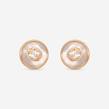 Load image into Gallery viewer, Gucci GG 18K Rose Gold Mother of Pearl and Diamond Stud Earrings YBD786746001 MSRP $3,550