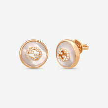 Load image into Gallery viewer, Gucci GG 18K Rose Gold Mother of Pearl and Diamond Stud Earrings YBD786746001 MSRP $3,550