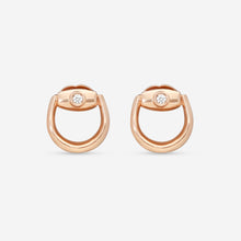 Load image into Gallery viewer, Gucci Horsebit 18K Rose Gold and Diamond Small Stud Earrings YBD796166001 MSRP $1,650