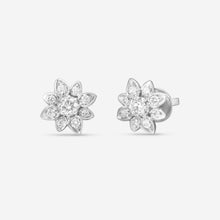 Load image into Gallery viewer, Gucci Flower 18K White Gold and Diamond Small Earrings YBD796196001 MSRP $3,900