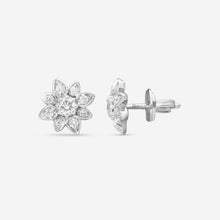 Load image into Gallery viewer, Gucci Flower 18K White Gold and Diamond Small Earrings YBD796196001 MSRP $3,900