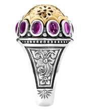 Load image into Gallery viewer, Konstantino Dome Sterling Silver 18k Gold & Corundum Ring DKJ977-538 S7 MSRP $1230
