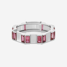 Load image into Gallery viewer, Gucci Link to Love 18K White Gold and Rubellite Ring YBC702414001 MSRP $3,960