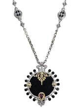 Load image into Gallery viewer, Konstantino Silver, 18K Gold, Onyx & Rhodolite Necklace KOMK4740-487-28 4U MSRP $1450