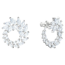 Load image into Gallery viewer, Swarovski Louison 5450934 Rhodium Plated Czech Crystal Hoop Earrings MSRP $169