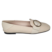 Load image into Gallery viewer, Bally Clariska 6301227 Women's Bone Embossed Leather Flats MSRP $550