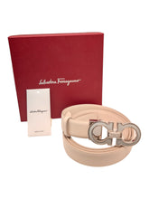 Load image into Gallery viewer, Salvatore Ferragamo Women's 725713 Bone Gancini Diamond Buckle Belt 100 MSRP $550