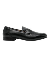 Load image into Gallery viewer, Bally Saix 6304688 Men's Black Deer Grained Penny Loafers MSRP $1100