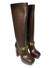 Load image into Gallery viewer, Bally Deanne 6239451 Women's Ebano Knee-High Leather Boots MSRP $1628