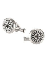 Load image into Gallery viewer, Montblanc 114774 Urban Spirit Steel & Black Onyx Round Cufflinks MSRP $350