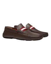 Load image into Gallery viewer, Bally Waltec 6230207 Men's Chocolate Calf Plain Leather Loafers MSRP $620