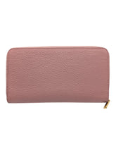 Load image into Gallery viewer, Bally Sevin 6219345 Rosehaze Zippered Long Wallet Calf Grained Leather MSRP $660