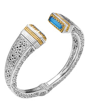 Load image into Gallery viewer, Konstantino Sterling Silver & 18K Gold MOP Double Blue Spinel Bracelet BKJ697-628 MSRP $2500
