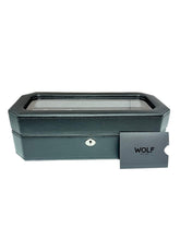 Load image into Gallery viewer, Wolf 4583029 Windsor 5 Piece Watch Box in Black & Grey MSRP $215