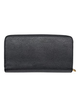 Load image into Gallery viewer, Bally Sevin 6219342 Black Zippered Long Wallet Calf Grained Leather MSRP $660