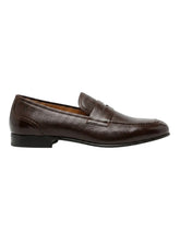 Load image into Gallery viewer, Bally Saix 6305325 Men's Ebano Deer Grained Penny Loafers MSRP $1100