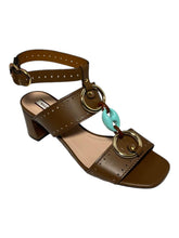 Load image into Gallery viewer, Bally Otta 6225837 Ladies Ring-embellished Perforated Leather Sandals MSRP $875