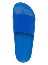 Load image into Gallery viewer, Bally Slaim 6231513 Blue Elettrico Rubber Slide Sandals Size 8 $295